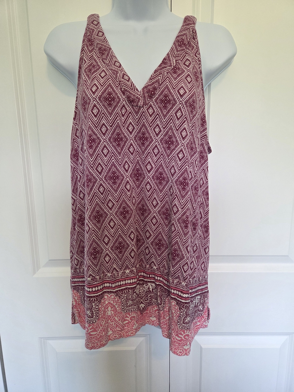 Skies Are Blue Rose Pink Printed V-Neck Swim Cover-Up